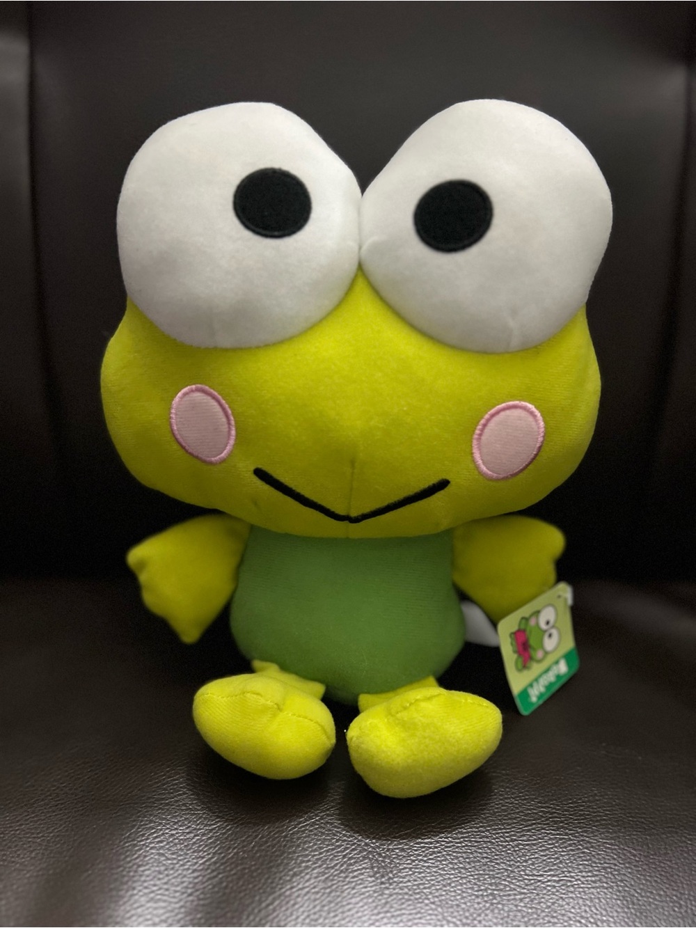 Keroppi Plush Frog Toy - Lime Green & White Cute Stuffed Animal